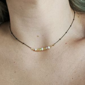 Opal and Pearl Sterling Silver Choker